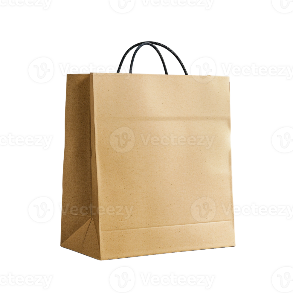 Paper bag for mockup, isolated against transparent background png