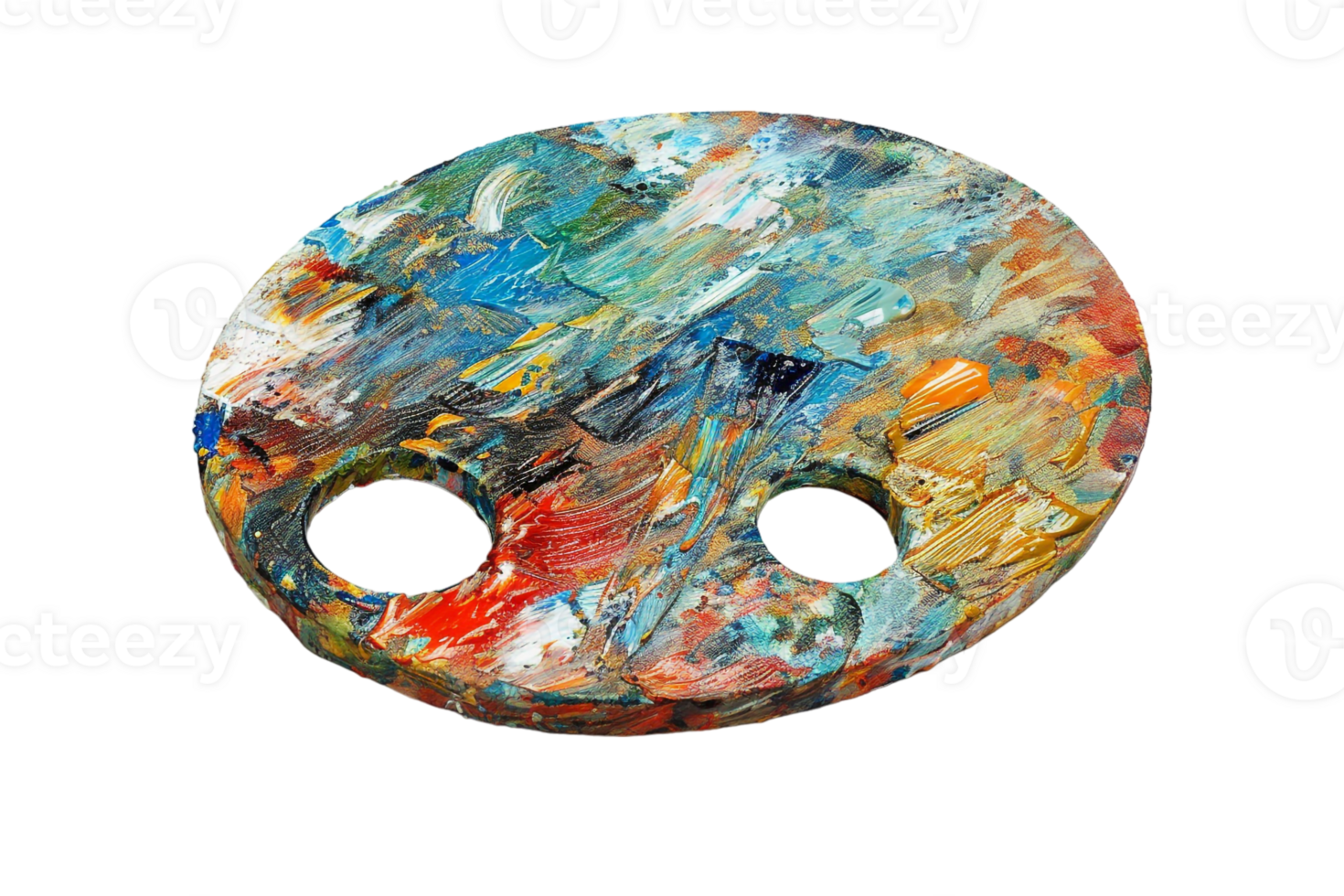 Painting palette isolated against a transparent background png