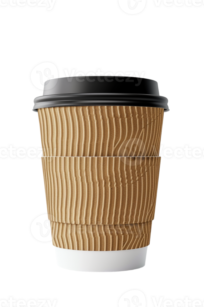 paper coffee cup intended for mockup purposes, isolated against a transparent background png