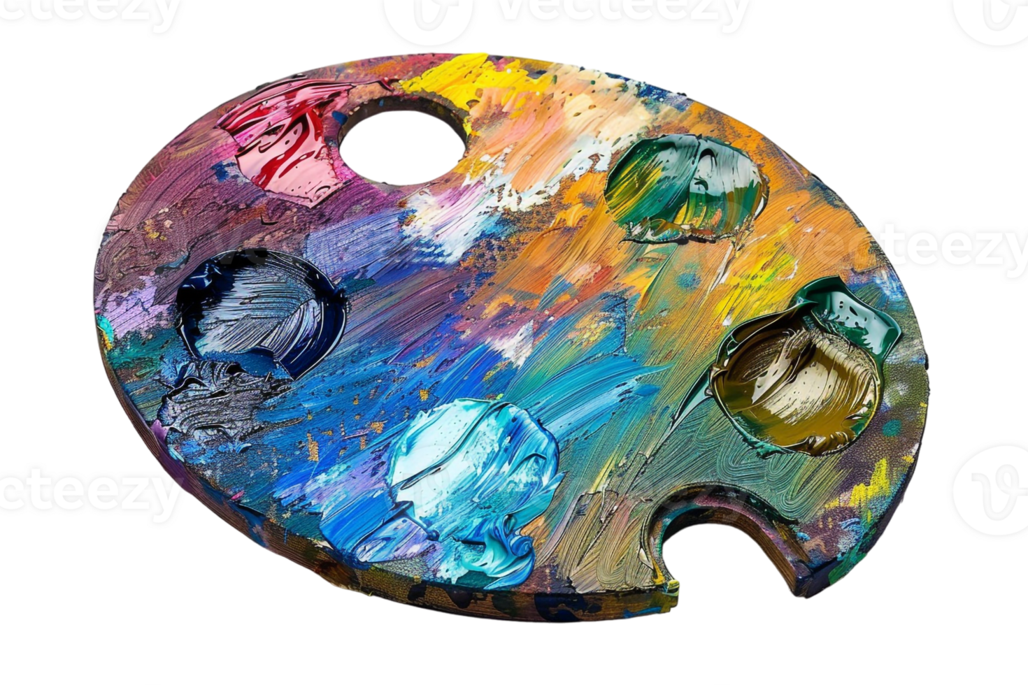 Painting palette isolated against a transparent background png