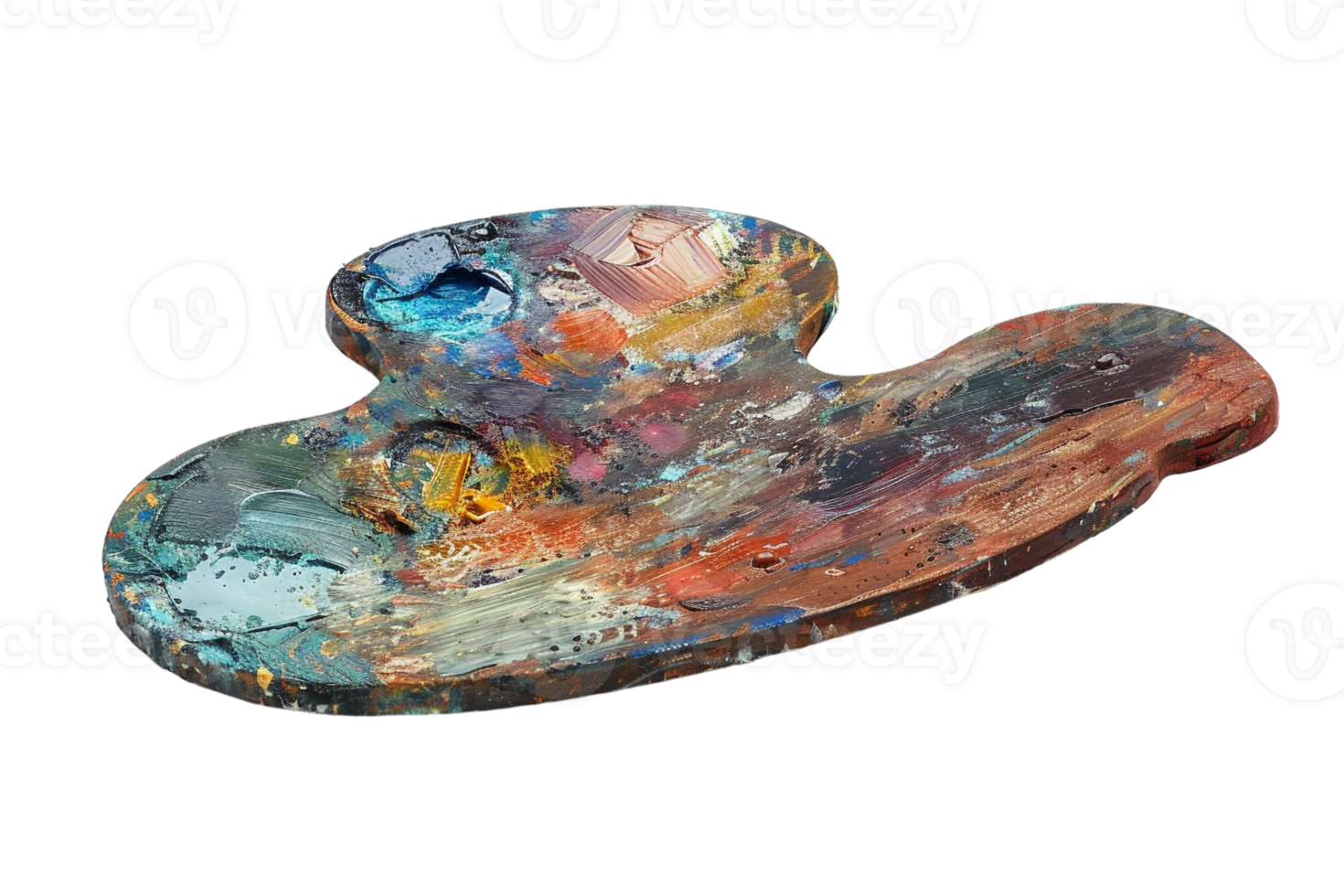 Painting palette isolated against a transparent background png