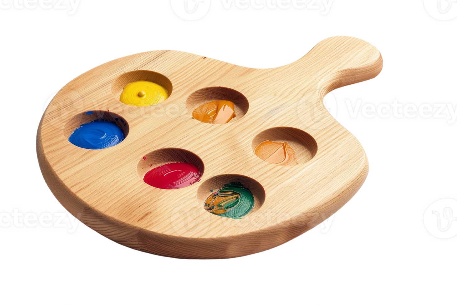 Painting palette isolated against a transparent background png