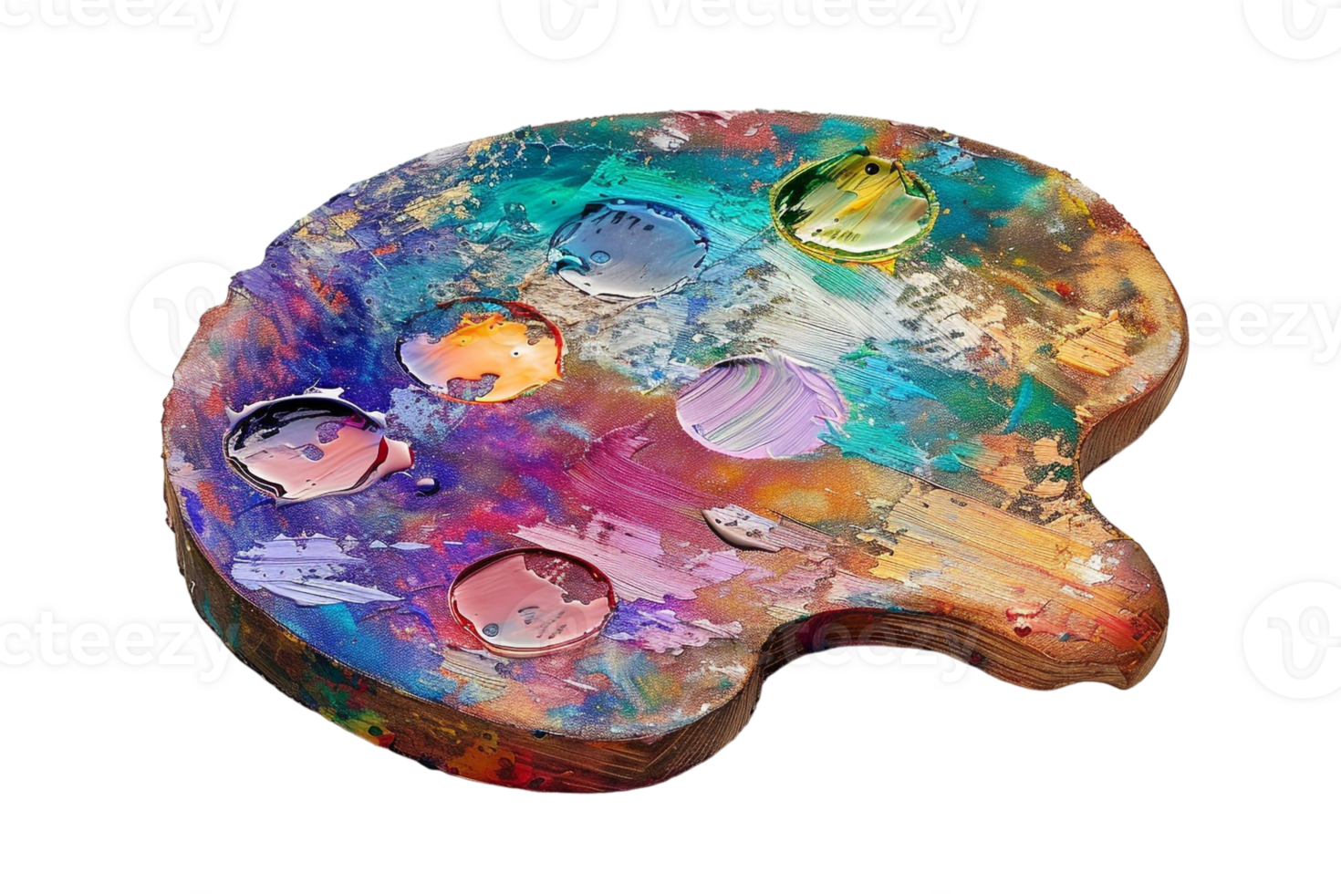 Painting palette isolated against a transparent background png