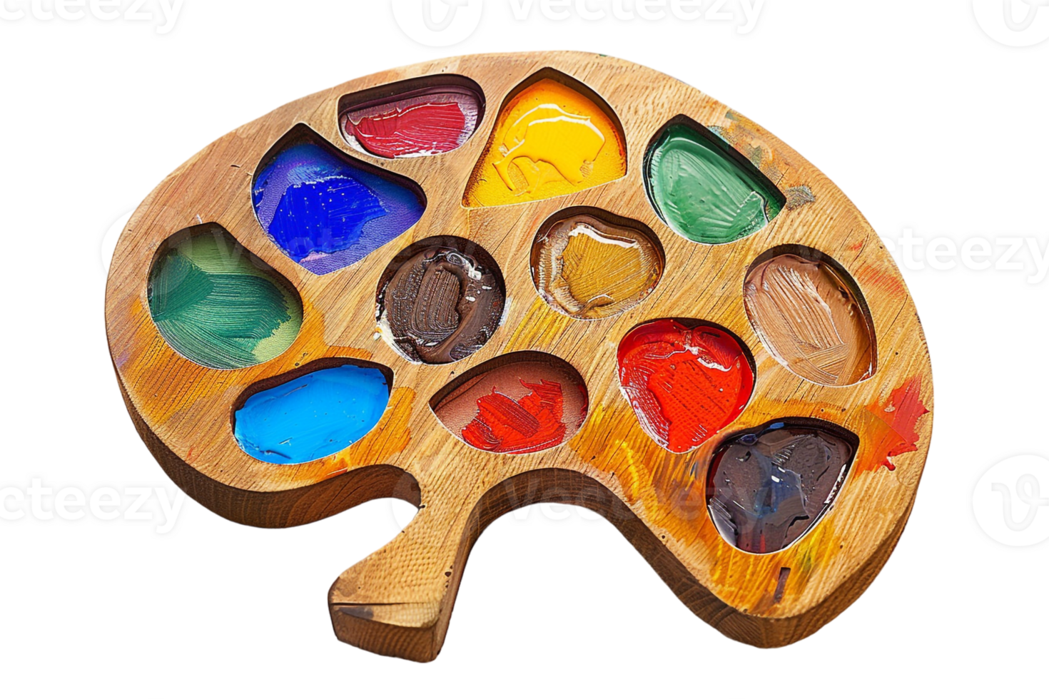 Painting palette isolated against a transparent background png