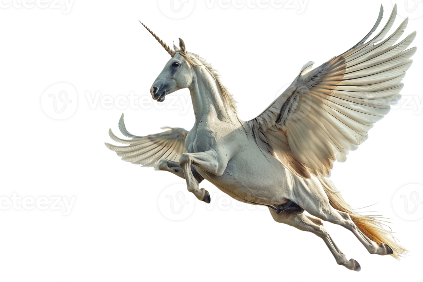 Pegasus flying, isolated against a transparent background png