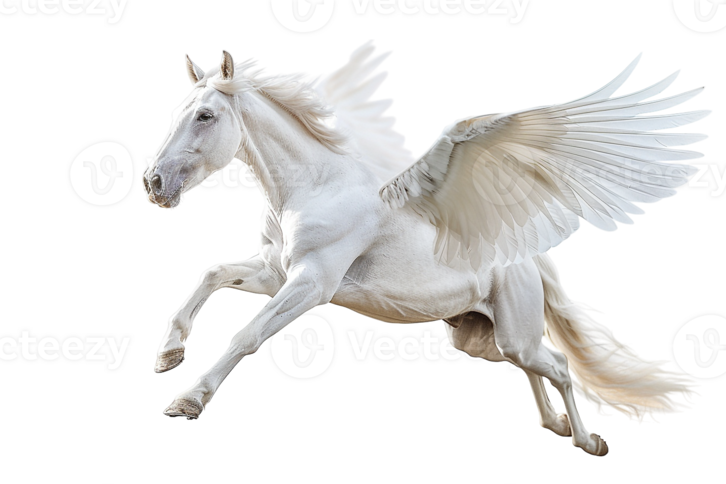 Pegasus flying, isolated against a transparent background png