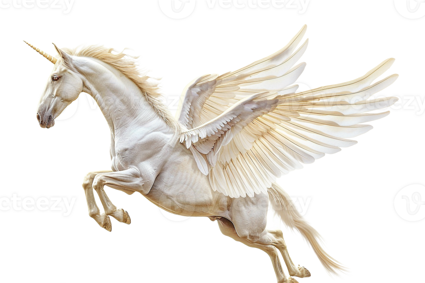 Pegasus flying, isolated against a transparent background png