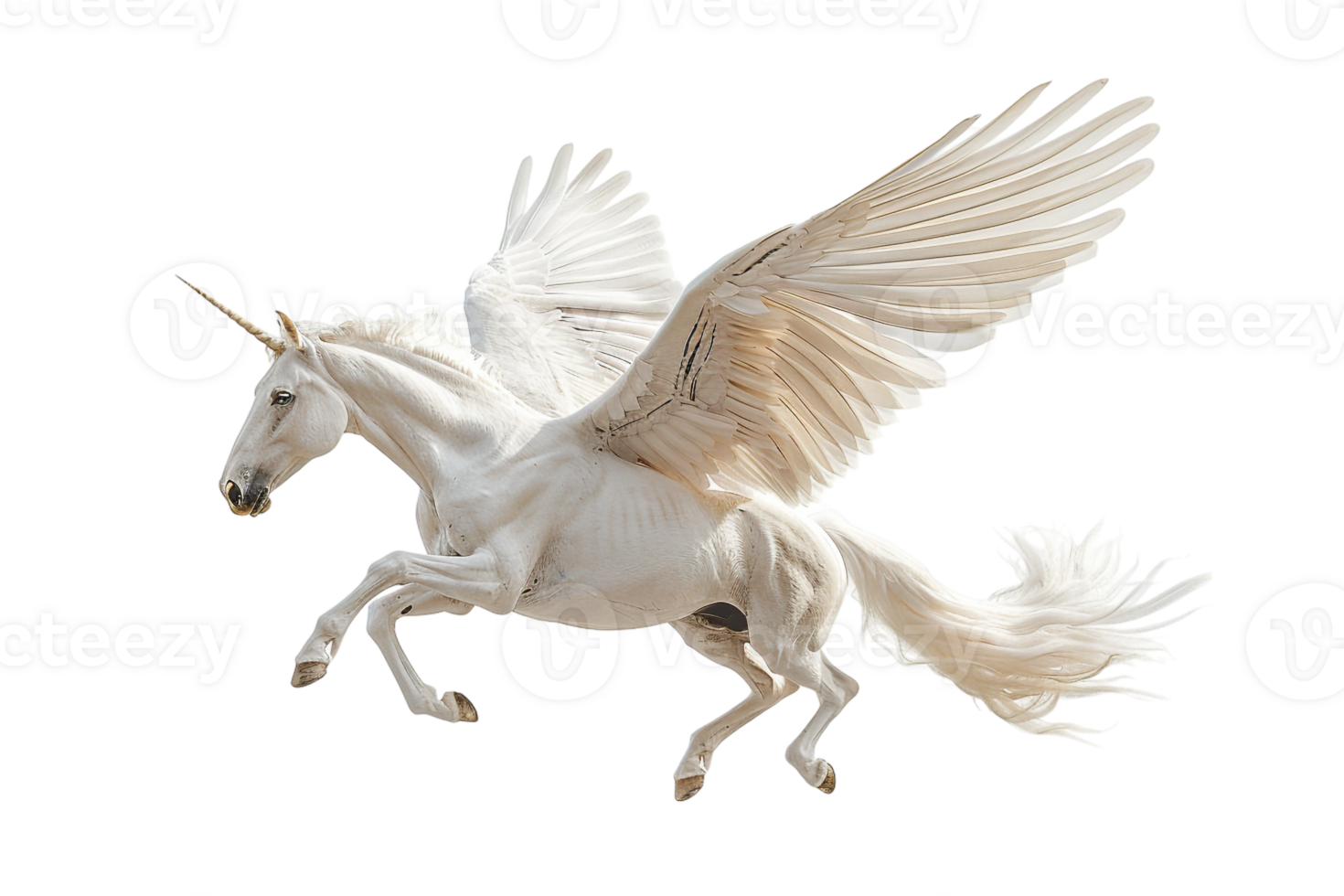 Pegasus flying, isolated against a transparent background png