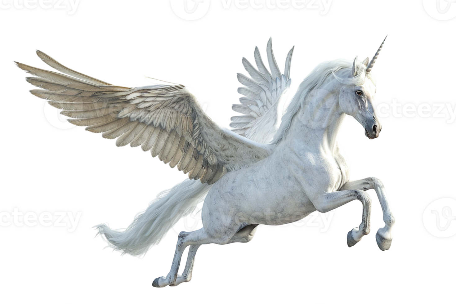 Pegasus flying, isolated against a transparent background png