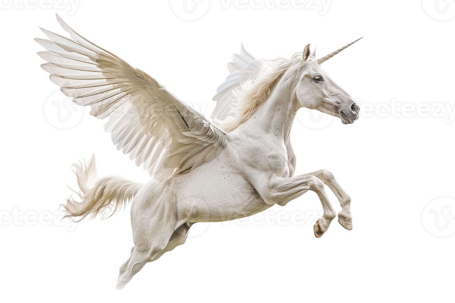 Pegasus flying, isolated against a transparent background png