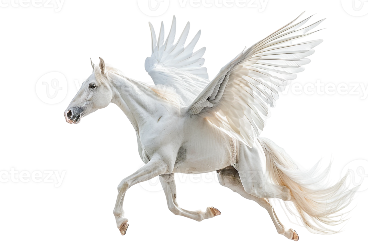 Pegasus flying, isolated against a transparent background png