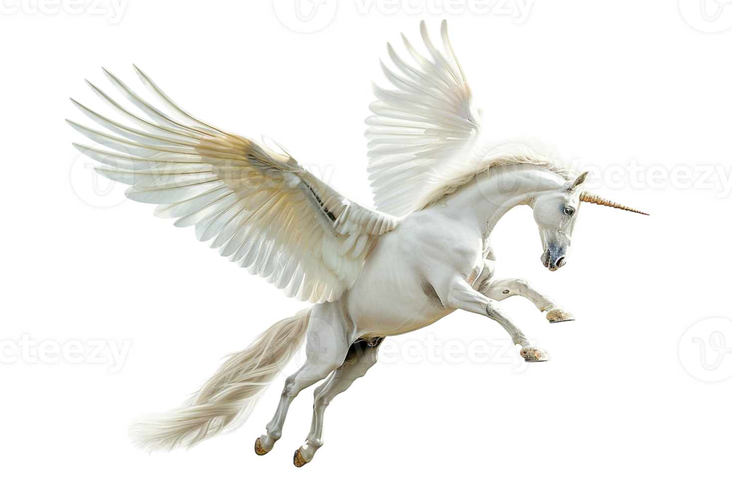 Pegasus flying, isolated against a transparent background png