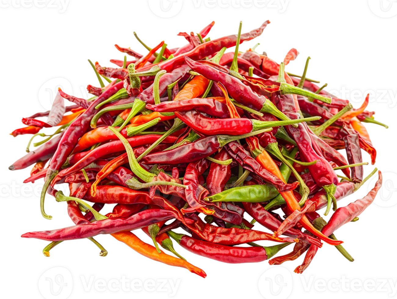 pile of chili peppers isolated against a transparent background png