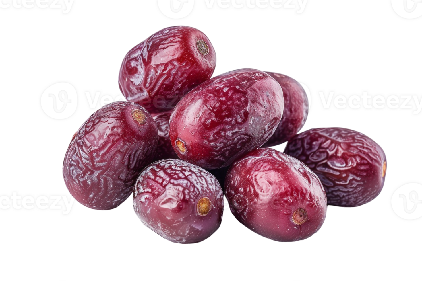 Pile of dates fruit, isolated against a transparent background png