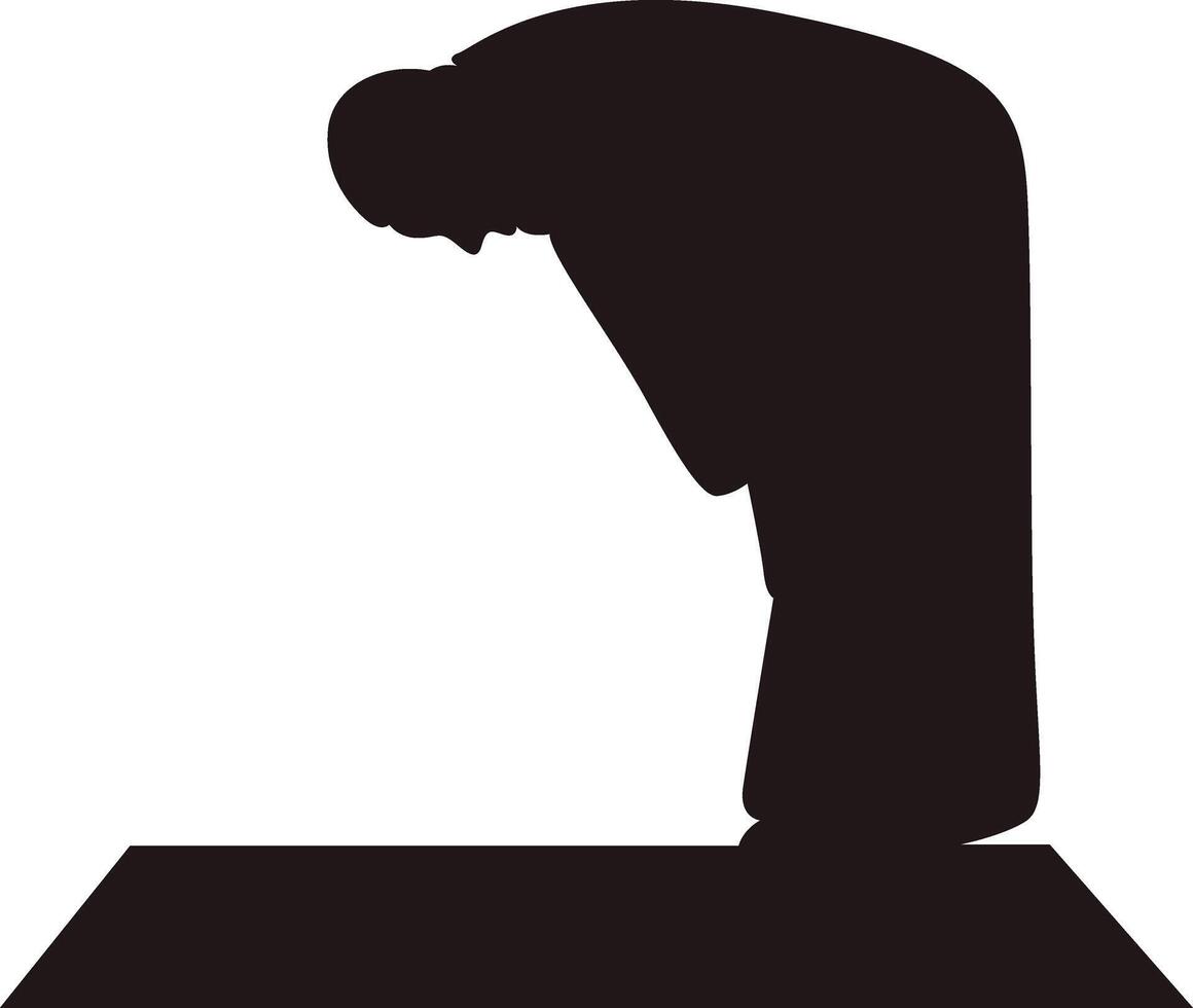 Muslim Prayer Silhouette. Isolated Illustration with Simple Design. vector
