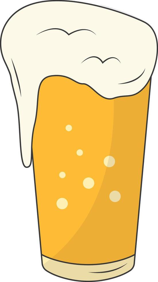Beer Glass Illustration. Isolated on White Background. with Simple Design. vector