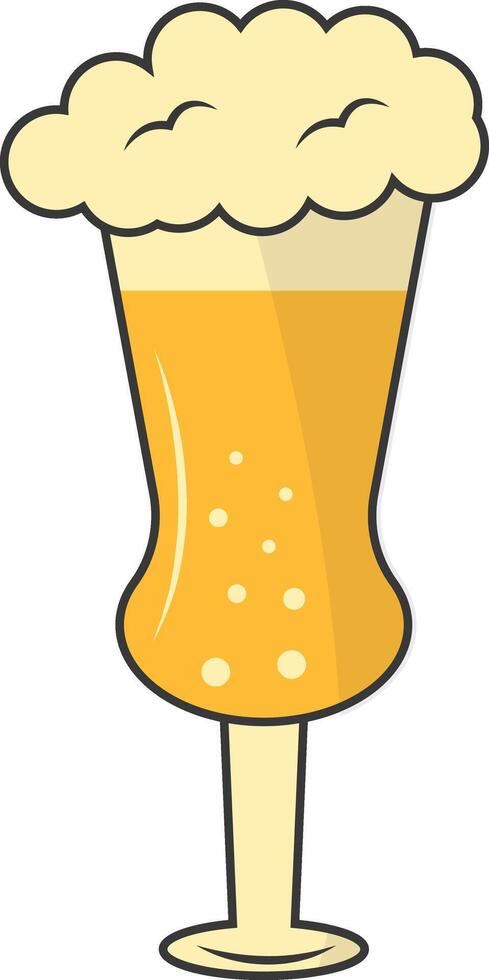 Beer Glass Illustration. Isolated on White Background. with Simple Design. vector