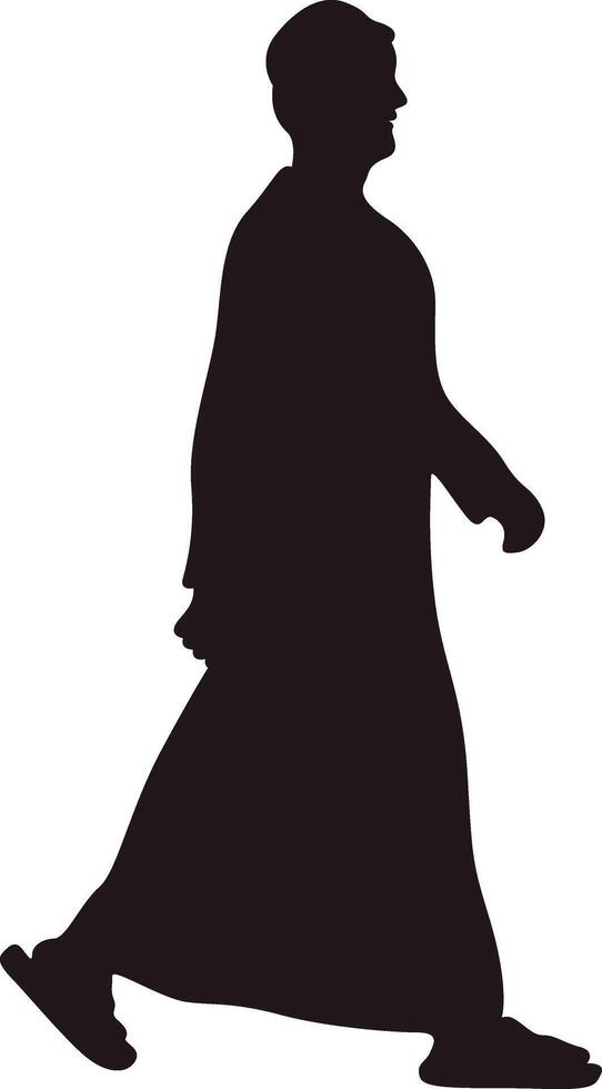 Muslim Prayer Silhouette. Isolated Illustration with Simple Design. vector