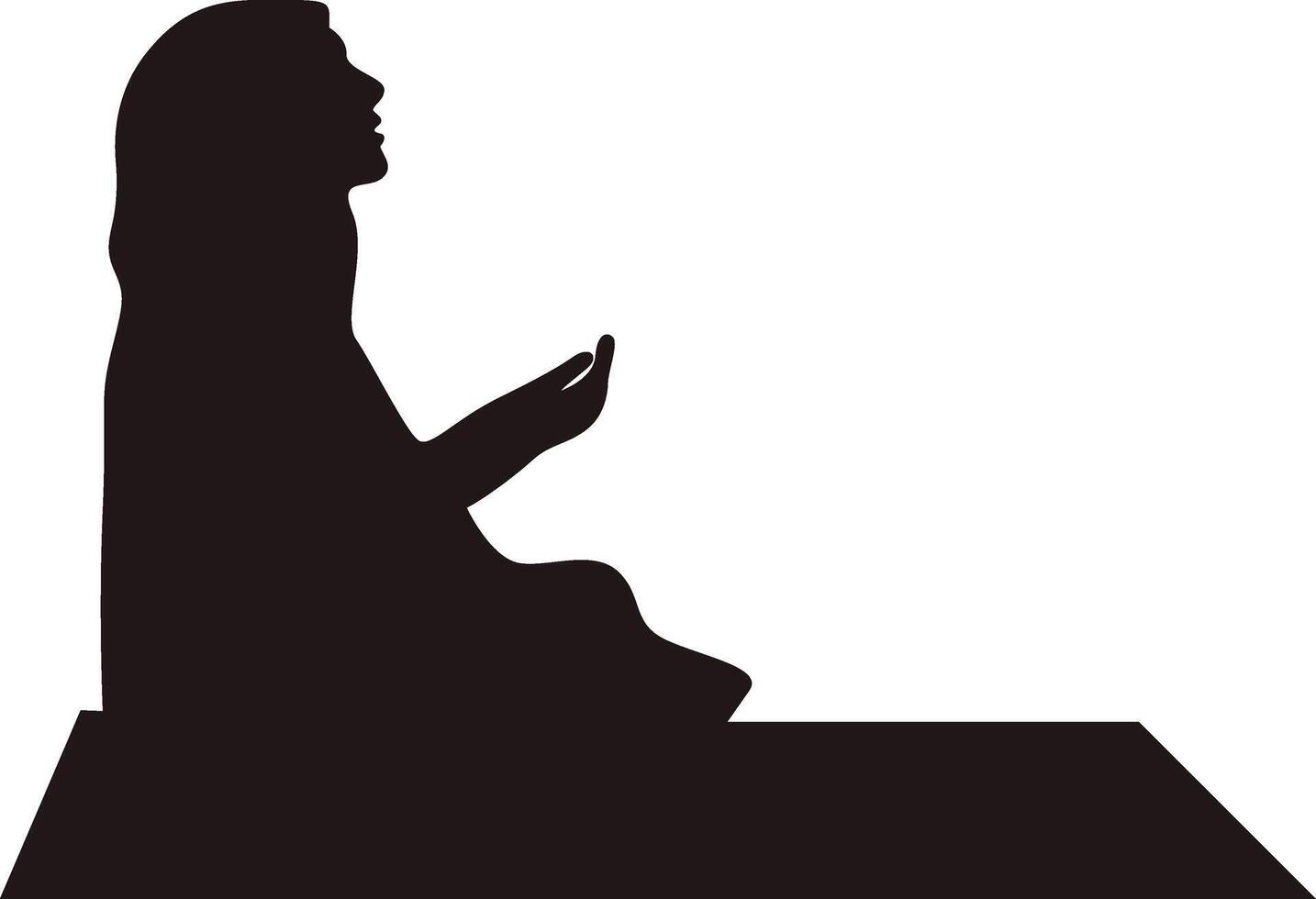 Muslim Prayer Silhouette. Isolated Illustration with Simple Design. vector