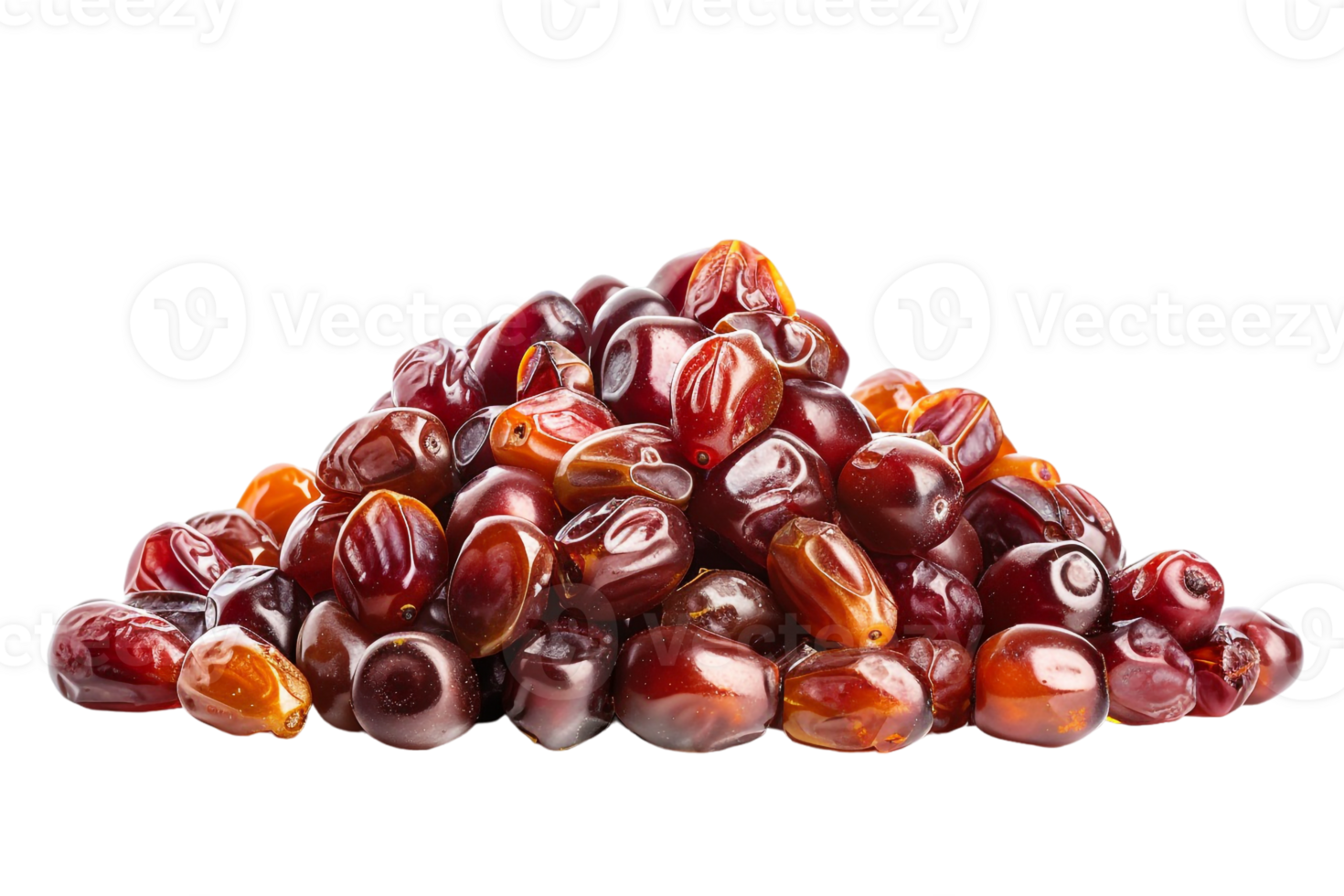 Pile of dates fruit, isolated against a transparent background png