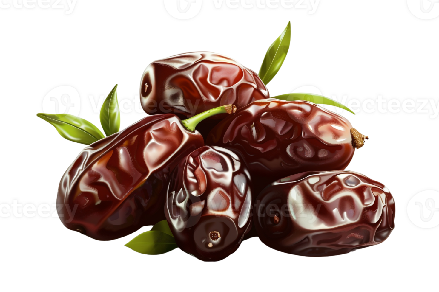 Pile of dates fruit, isolated against a transparent background png