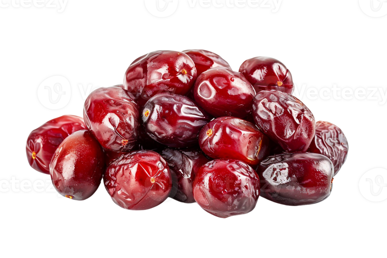 Pile of dates fruit, isolated against a transparent background png