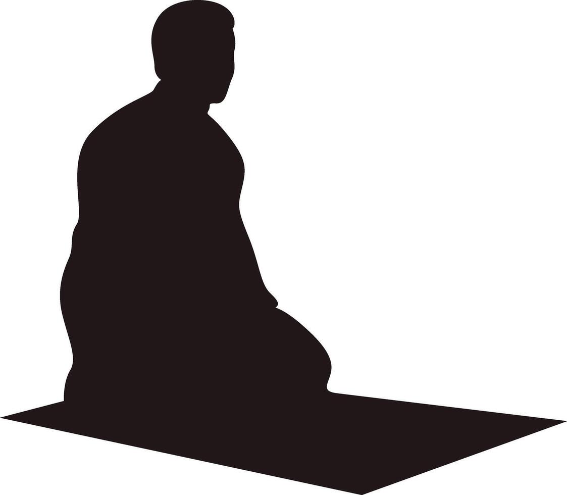Muslim Prayer Silhouette. Isolated Illustration with Simple Design. vector