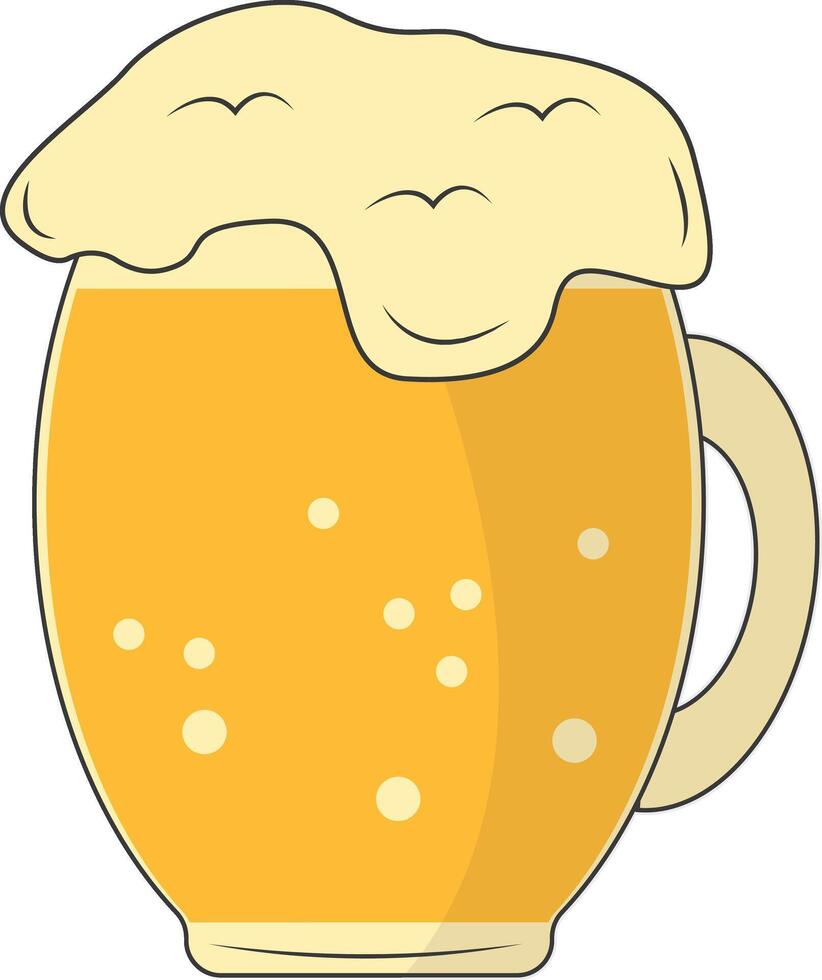 Beer Glass Illustration. Isolated on White Background. with Simple Design. vector