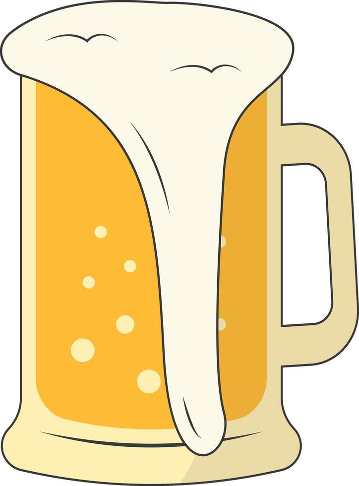 Beer Glass Illustration. Isolated on White Background. with Simple Design. vector