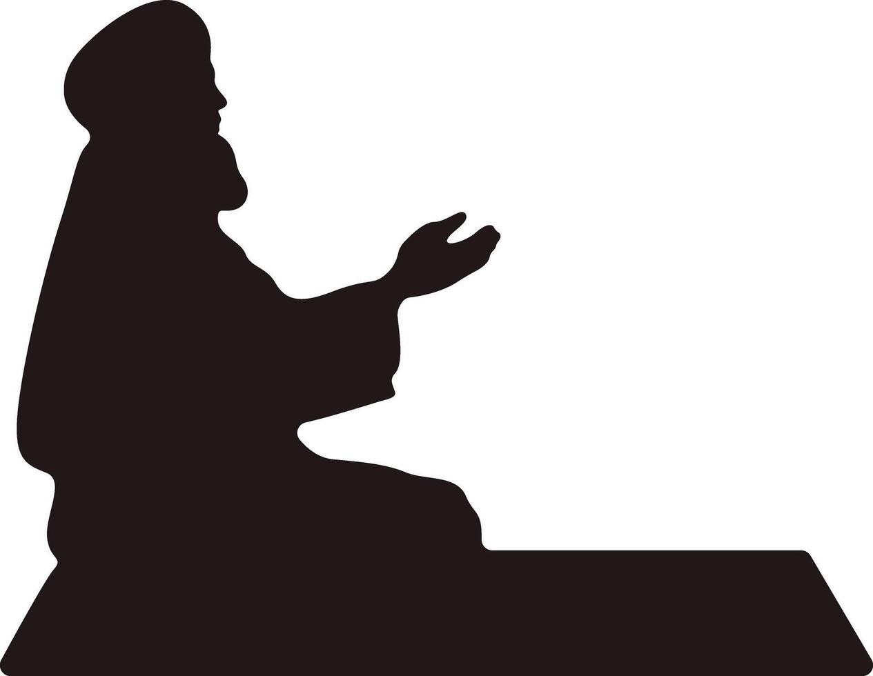 Muslim Prayer Silhouette. Isolated Illustration with Simple Design. vector