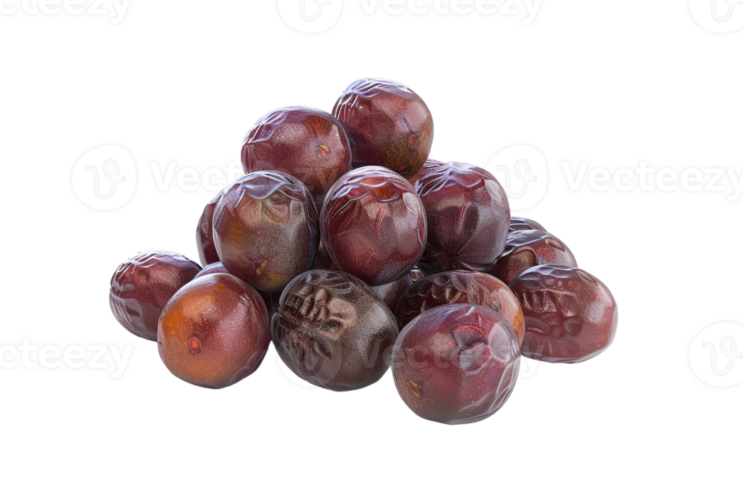 Pile of dates fruit, isolated against a transparent background png