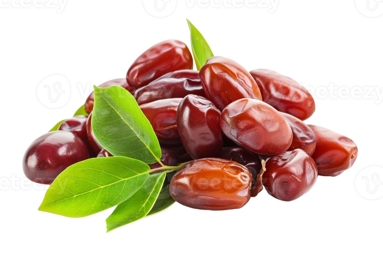 Pile of dates fruit, isolated against a transparent background png