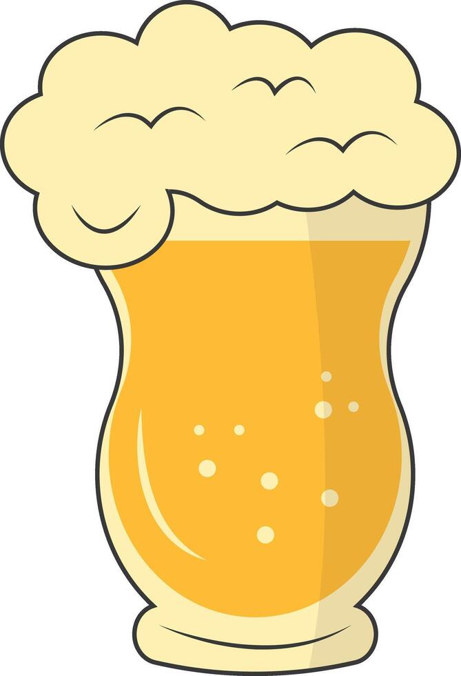 Beer Glass Illustration. Isolated on White Background. with Simple Design. vector