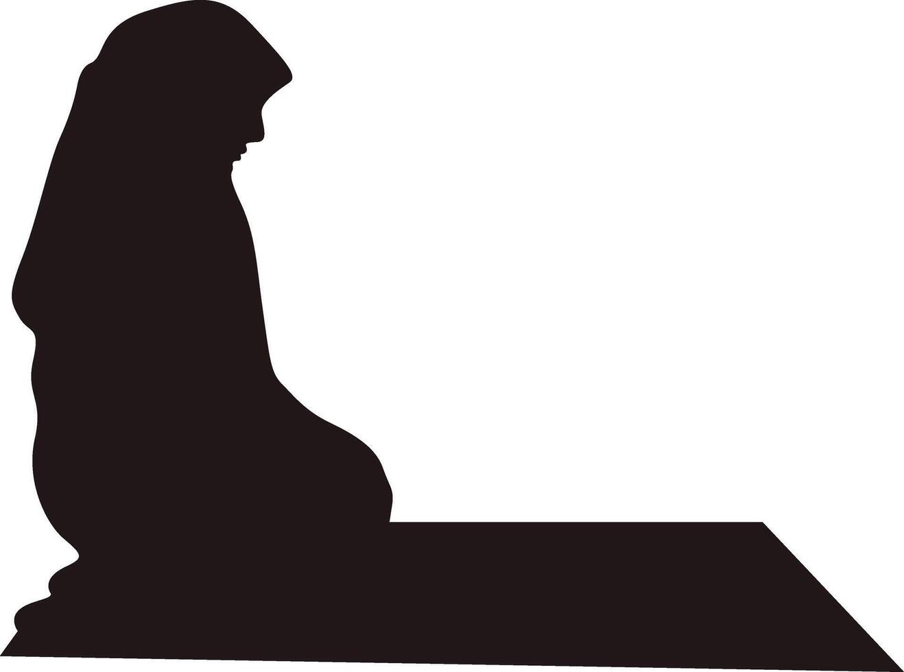 Muslim Prayer Silhouette. Isolated Illustration with Simple Design. vector