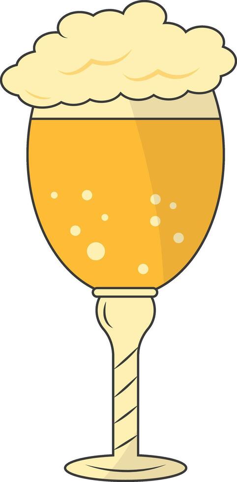 Beer Glass Illustration. Isolated on White Background. with Simple Design. vector