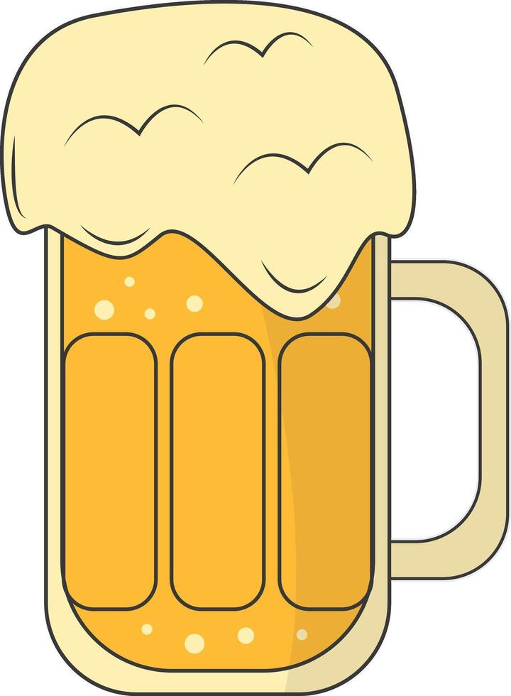 Beer Glass Illustration. Isolated on White Background. with Simple Design. vector