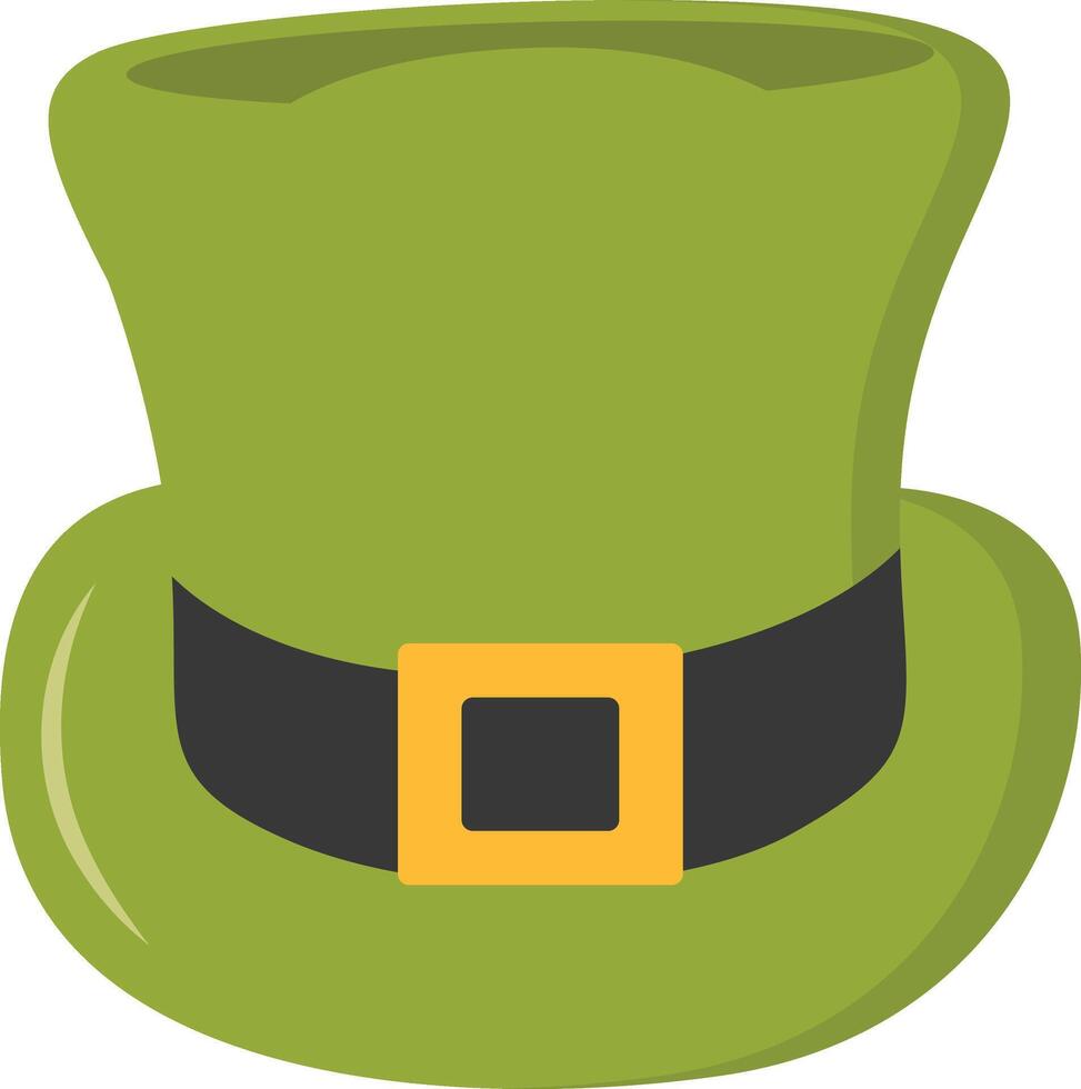 St. Patrick's Day Leprechaun Hat with Tree Leaves Clover Icon. Isolated on White Background vector