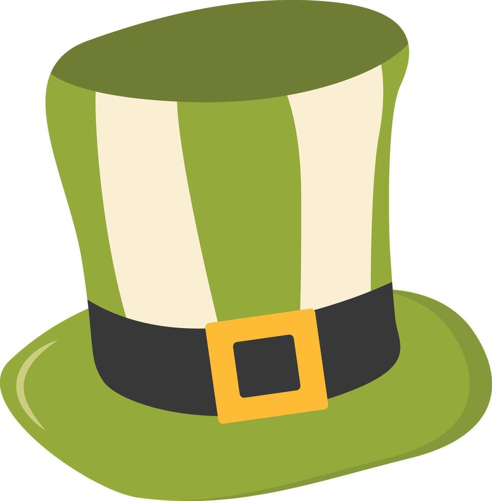 St. Patrick's Day Leprechaun Hat with Tree Leaves Clover Icon. Isolated on White Background vector