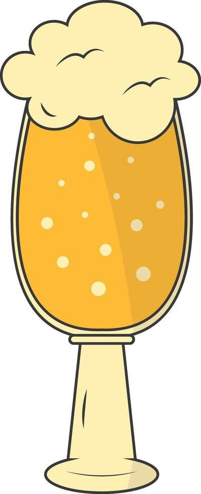 Beer Glass Illustration. Isolated on White Background. with Simple Design. vector
