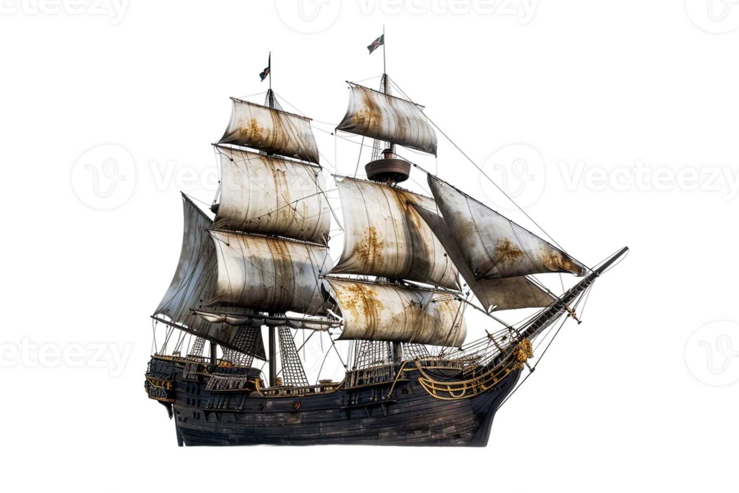 pirate ship isolated against a transparent background png