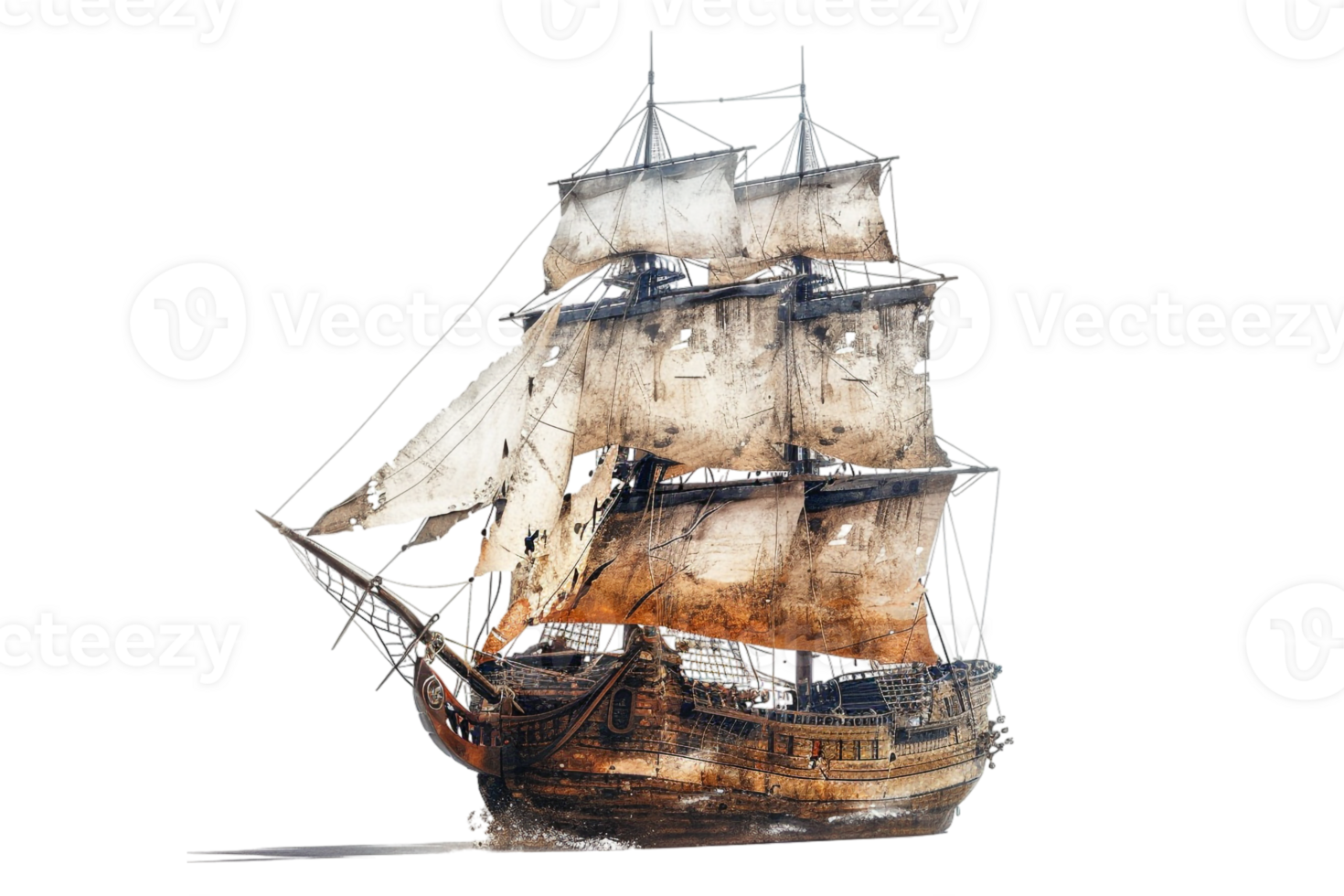 pirate ship isolated against a transparent background png
