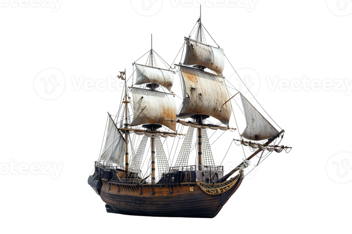 pirate ship isolated against a transparent background png