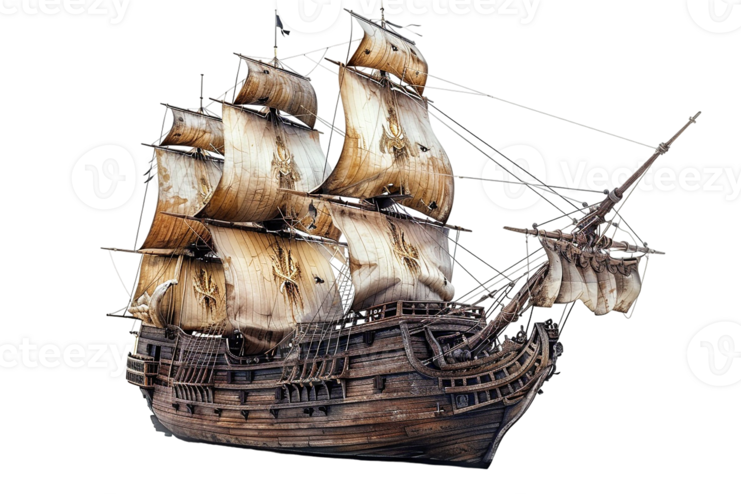 pirate ship isolated against a transparent background png