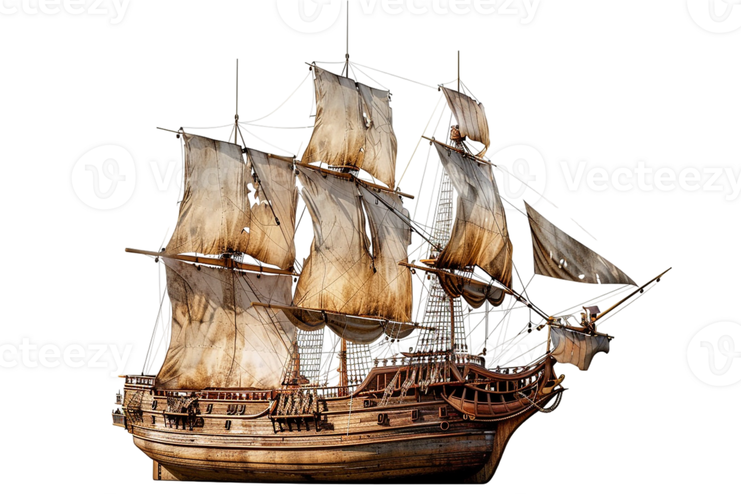 pirate ship isolated against a transparent background png