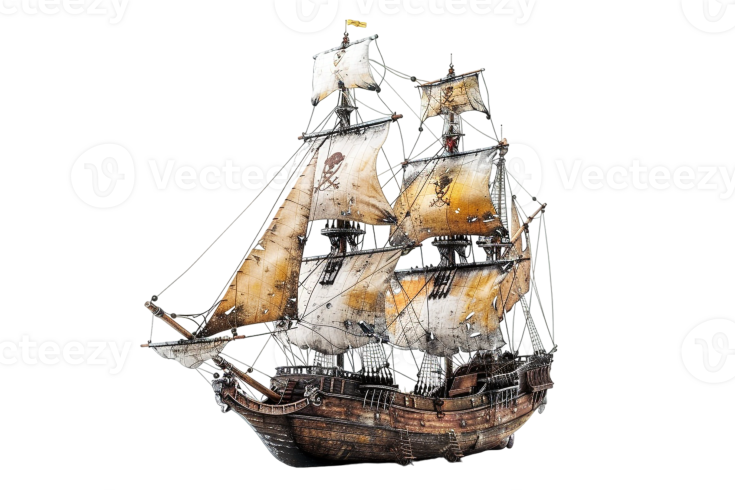 pirate ship isolated against a transparent background png