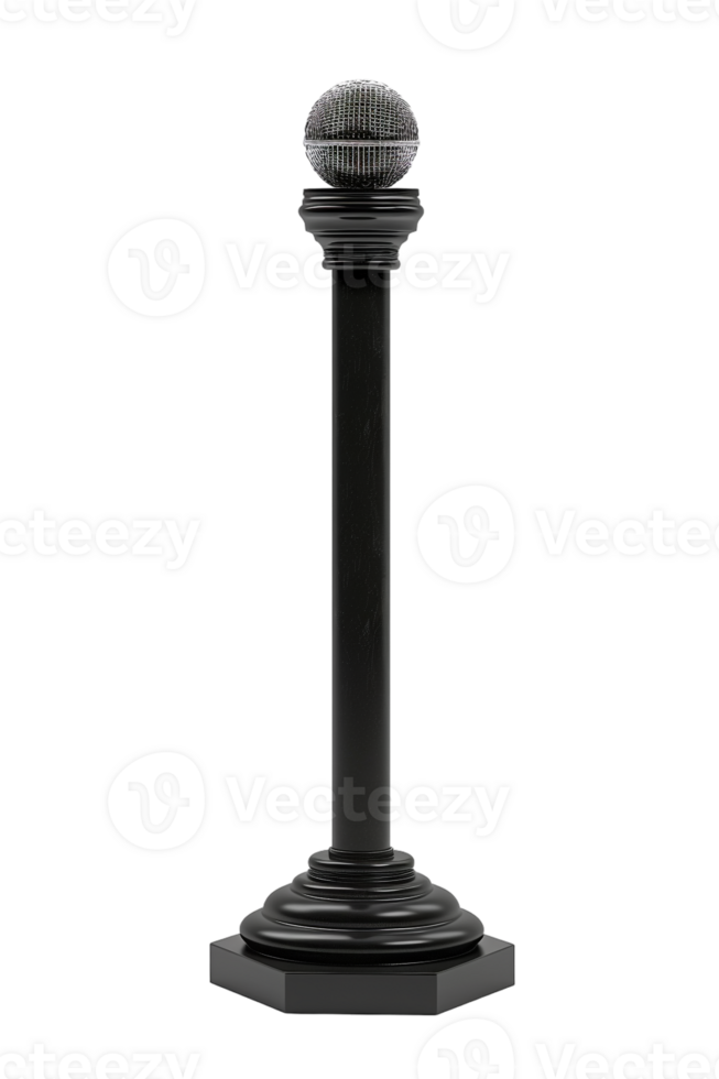 podium with a pulpit microphone isolated against a transparent background png