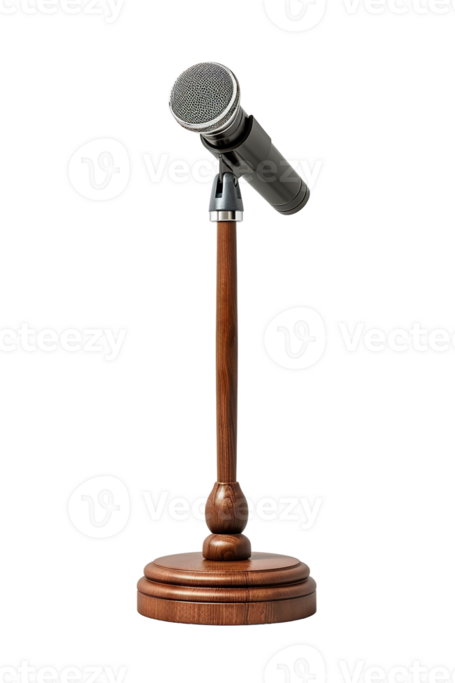 podium with a pulpit microphone isolated against a transparent background png