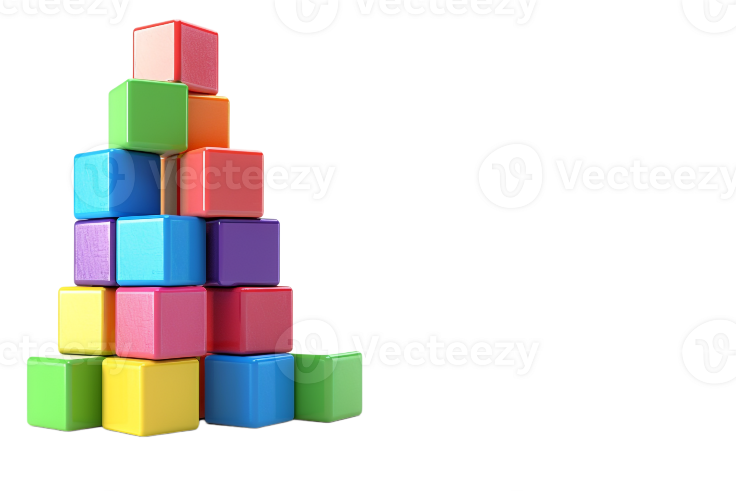 stack of colorful toy blocks, set against a transparent background png