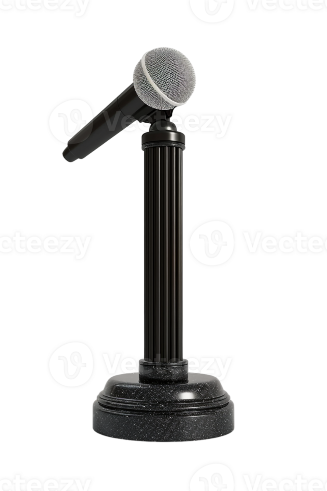 podium with a pulpit microphone isolated against a transparent background png