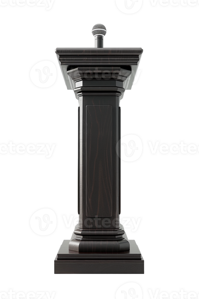 podium with a pulpit microphone isolated against a transparent background png